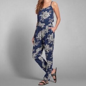 Abercrombie & Fitch Navy Floral Jumpsuit